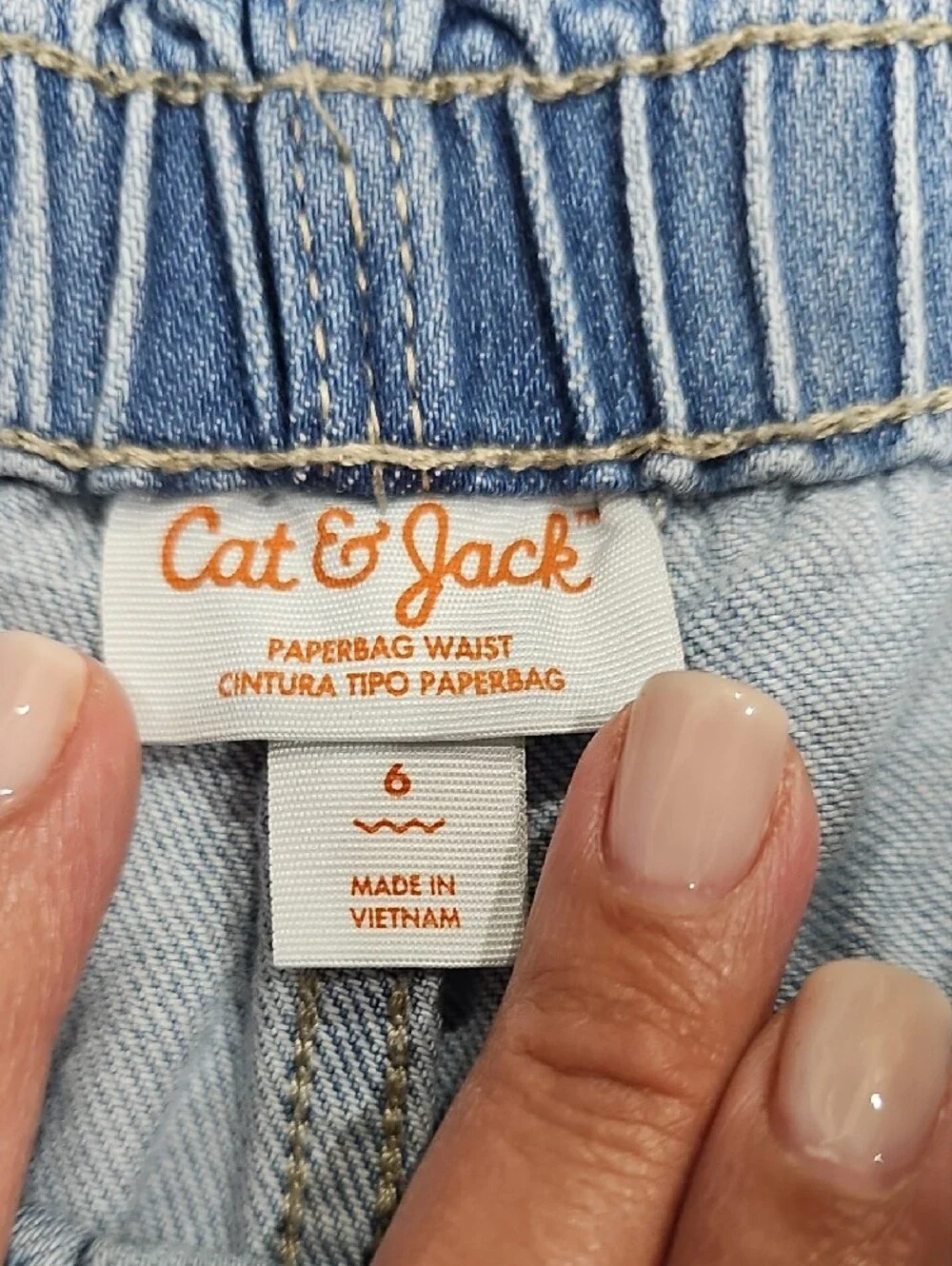 Cat & Jack Light Blue Denim Paperbag Waist Jeans